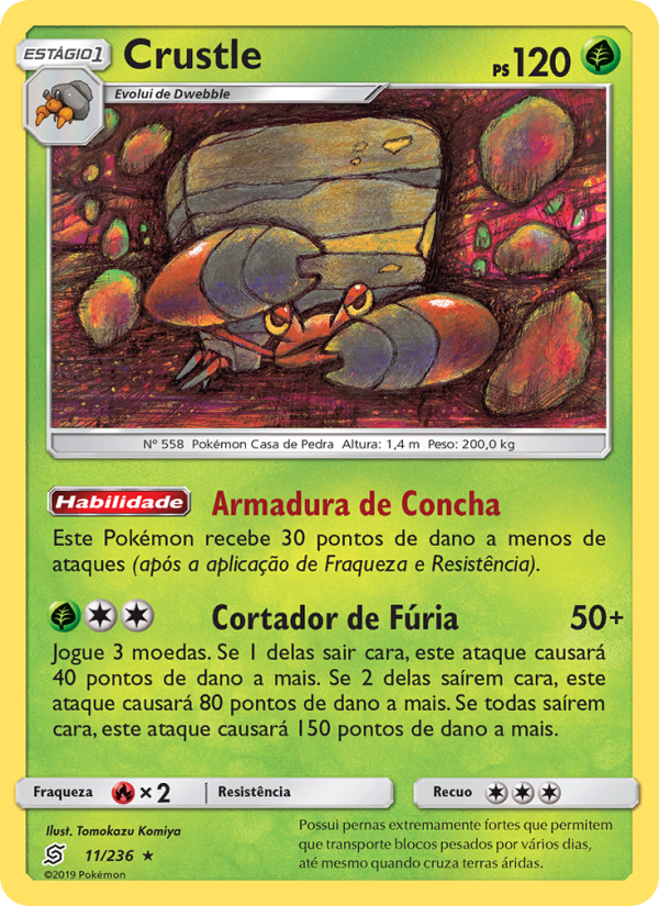 Crustle 11 — Sintonia Mental (Portuguese Pokémon TCG card)
