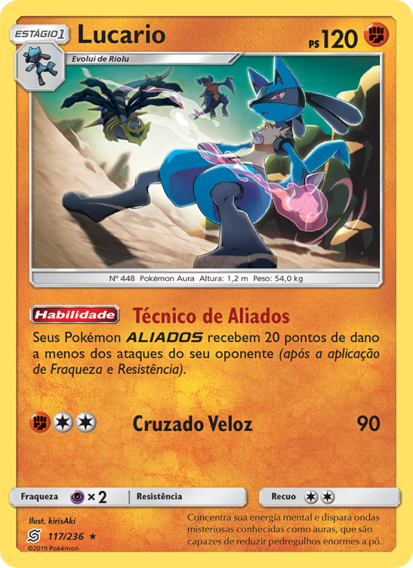Lucario 117 — Sintonia Mental (Portuguese Pokémon TCG card)