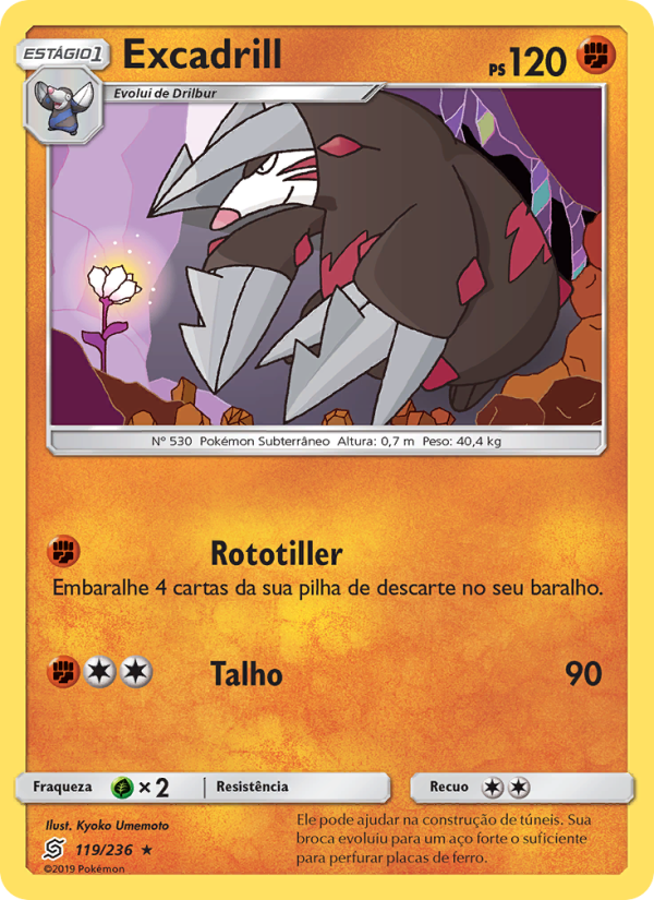 Excadrill 119 — Sintonia Mental  (Portuguese Pokémon TCG card)