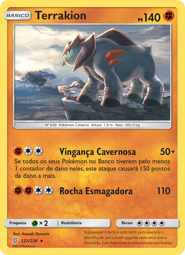 Terrakion 122 — Sintonia Mental (Portuguese Pokémon TCG card)