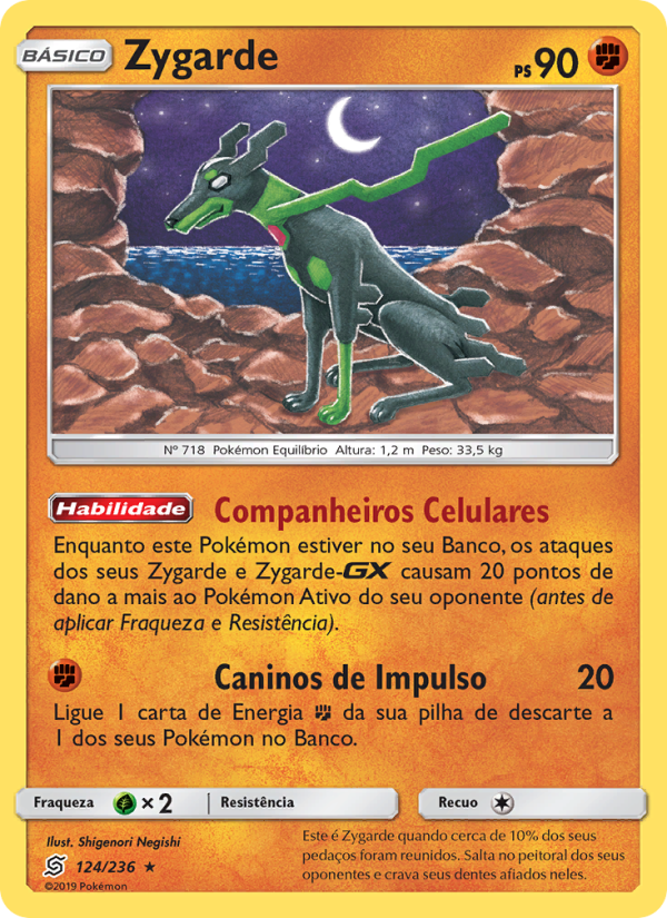 Zygarde 124 — Sintonia Mental (Portuguese Pokémon TCG card)