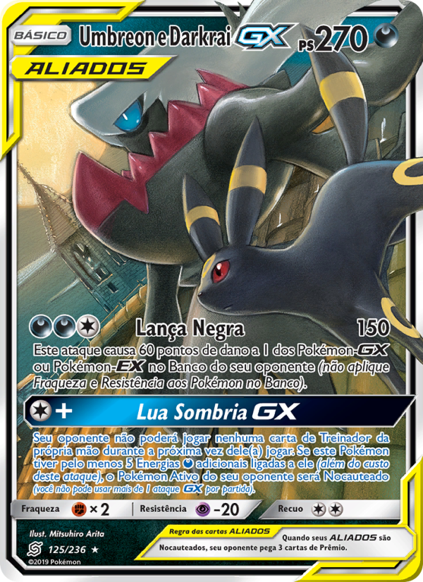 Umbreon e Darkrai GX 125 — Sintonia Mental (Portuguese Pokémon TCG card)
