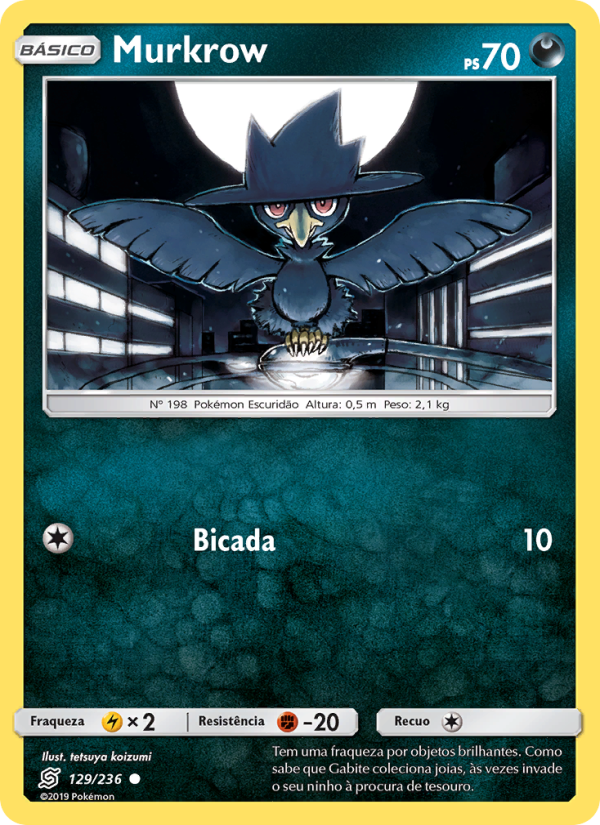 Murkrow 129 — Sintonia Mental (Portuguese Pokémon TCG card)