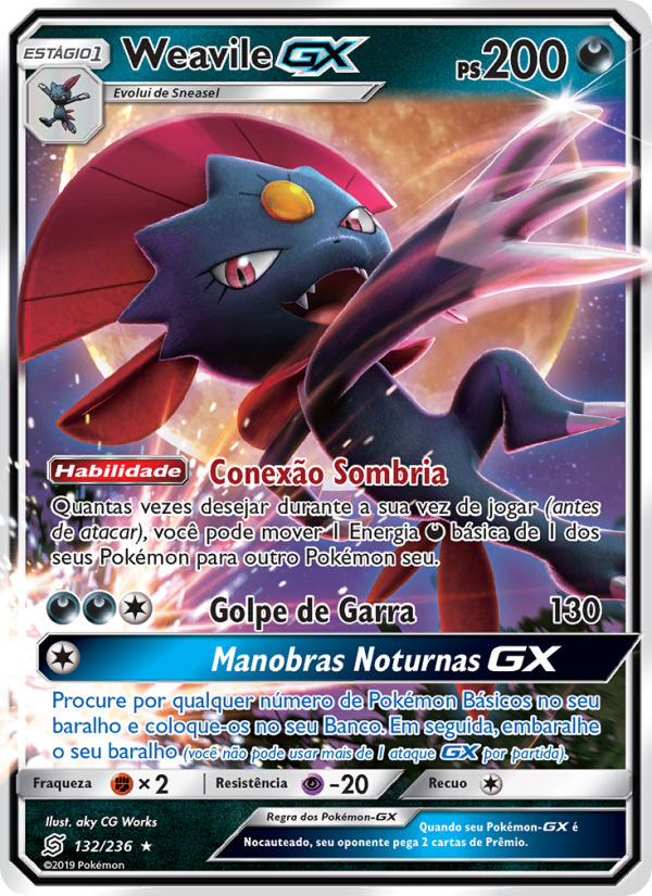 Weavile GX 132 — Sintonia Mental  (Portuguese Pokémon TCG card)