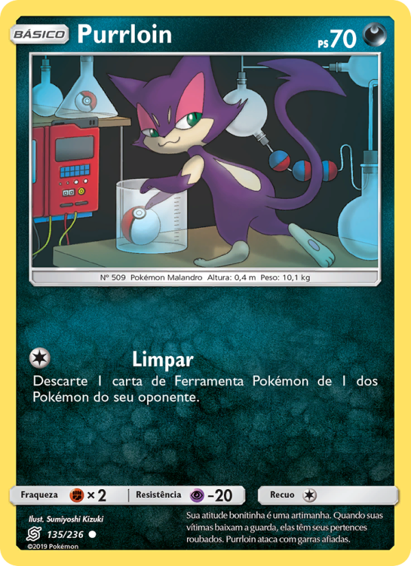 Purrloin 135 — Sintonia Mental  (Portuguese Pokémon TCG card)
