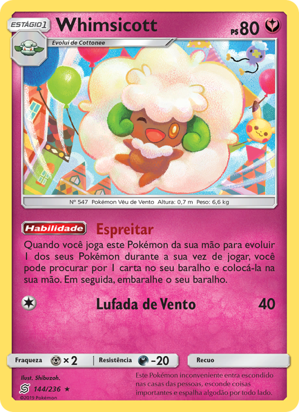 Whimsicott 144 — Sintonia Mental  (Portuguese Pokémon TCG card)