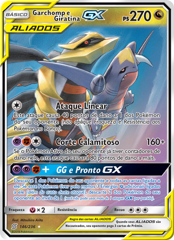 Garchomp e Giratina GX 146 — Sintonia Mental  (Portuguese Pokémon TCG card)