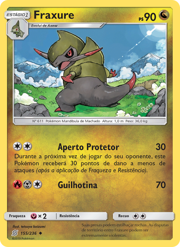 Fraxure 155 — Sintonia Mental  (Portuguese Pokémon TCG card)