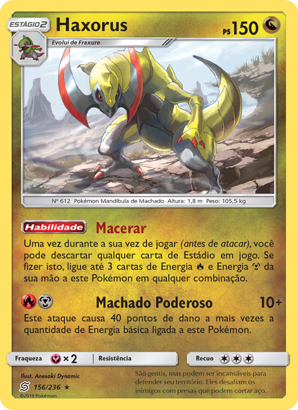 Haxorus 156 — Sintonia Mental (Portuguese Pokémon TCG card)