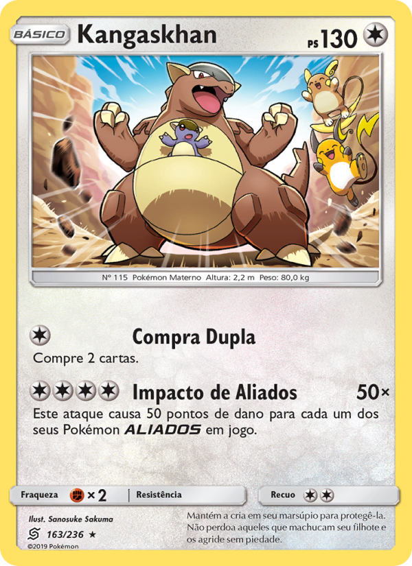 Kangaskhan 163 — Sintonia Mental  (Portuguese Pokémon TCG card)