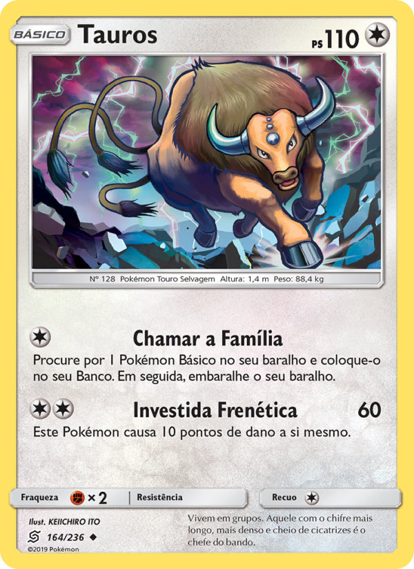 Tauros 164 — Sintonia Mental (Portuguese Pokémon TCG card)