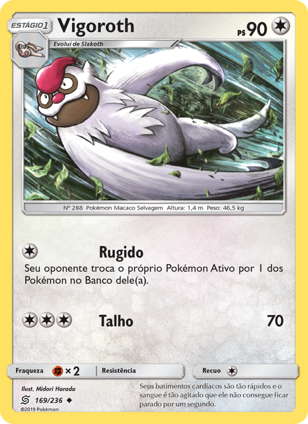 Vigoroth 169 — Sintonia Mental (Portuguese Pokémon TCG card)