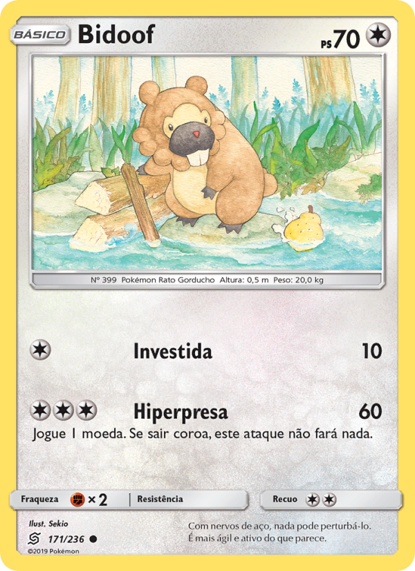 Bidoof 171 — Sintonia Mental  (Portuguese Pokémon TCG card)