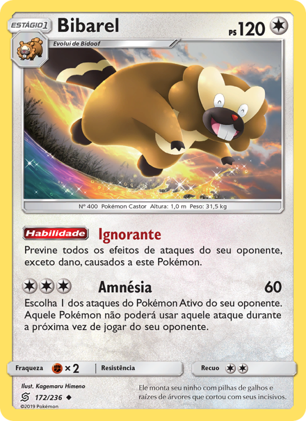 Bibarel 172 — Sintonia Mental  (Portuguese Pokémon TCG card)