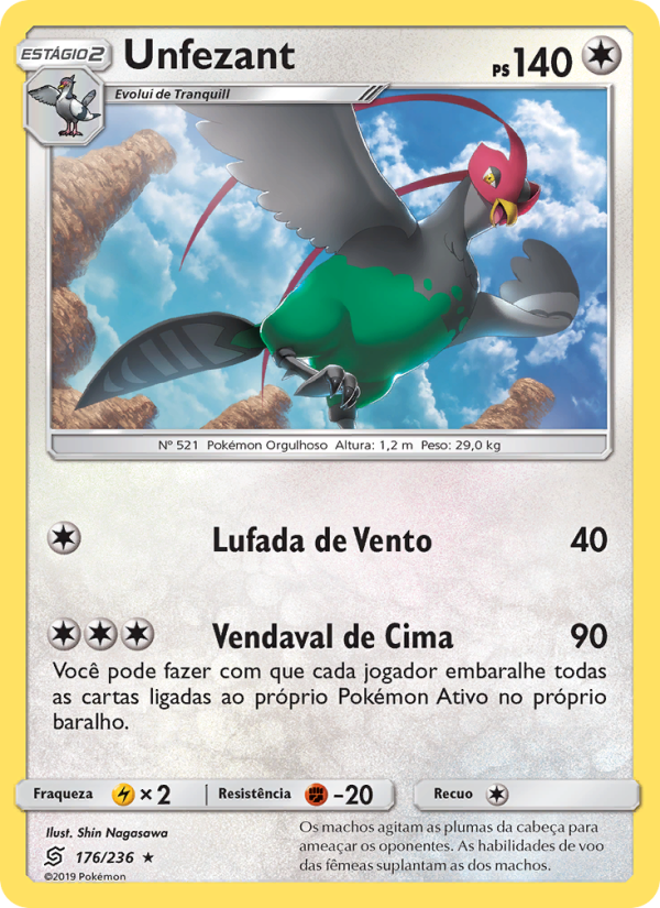 Unfezant 176 — Sintonia Mental (Portuguese Pokémon TCG card)