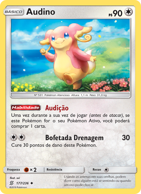 Audino 177 — Sintonia Mental (Portuguese Pokémon TCG card)