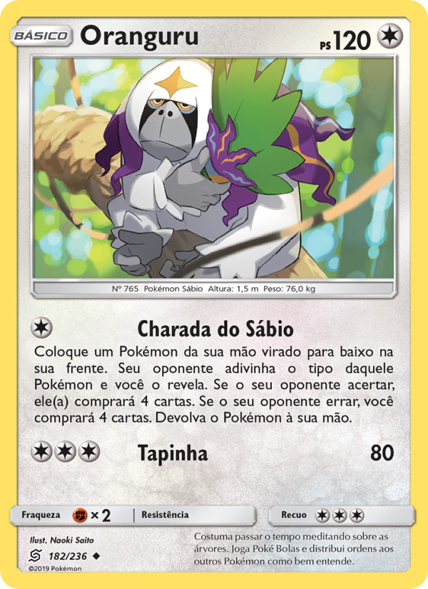 Oranguru 182 — Sintonia Mental (Portuguese Pokémon TCG card)