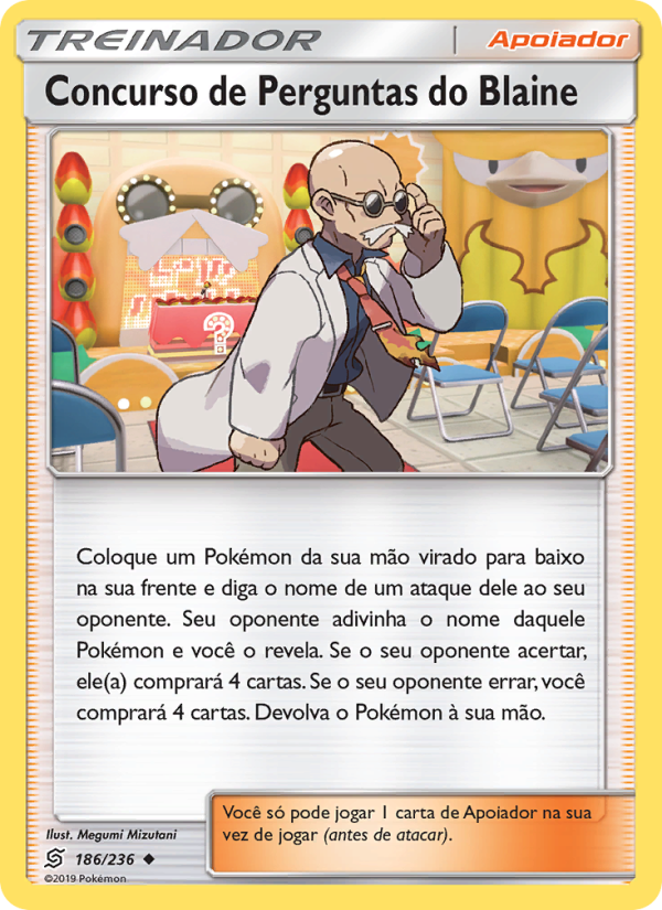 Concurso de Perguntas do Blaine 186 — Sintonia Mental  (Portuguese Pokémon TCG card)