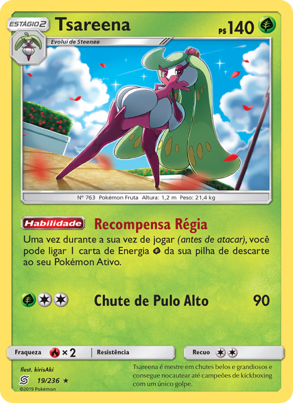 Tsareena 19 — Sintonia Mental  (Portuguese Pokémon TCG card)