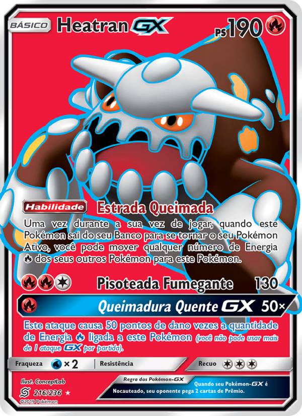 Heatran GX 216 — Sintonia Mental (Portuguese Pokémon TCG card)