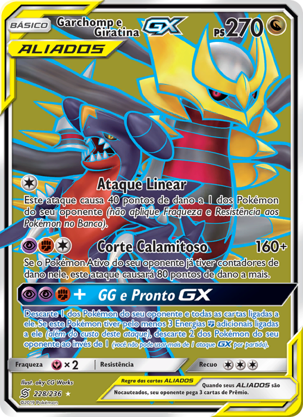 Garchomp e Giratina GX 228 — Unified Minds (Portuguese Pokémon TCG card)