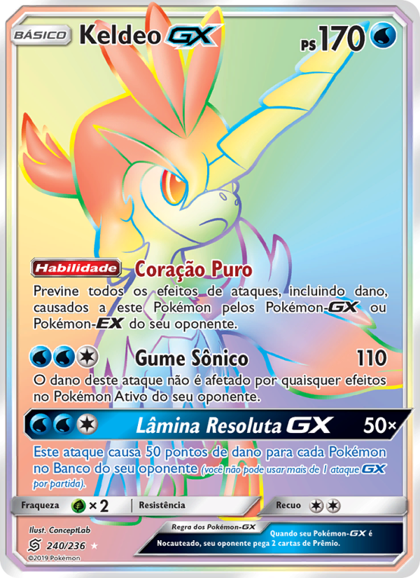 Keldeo GX 240 — Sintonia Mental (Portuguese Pokémon TCG card)