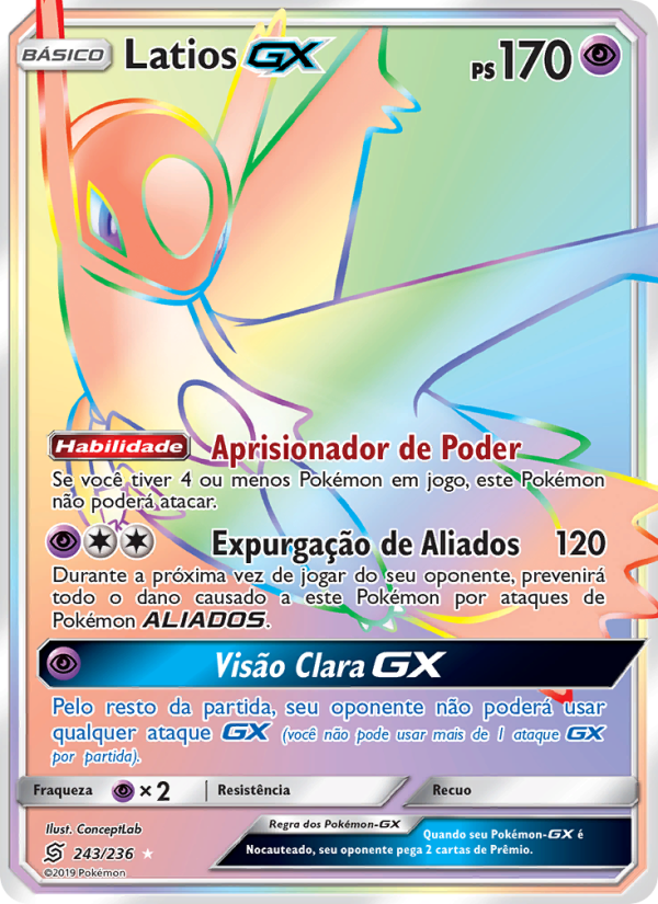 Latios GX 243 — Sintonia Mental (Portuguese Pokémon TCG card)