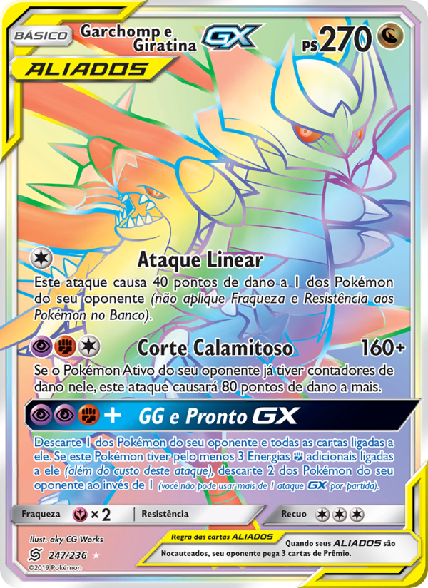 Garchomp e Giratina GX 247 — Sintonia Mental  (Portuguese Pokémon TCG card)