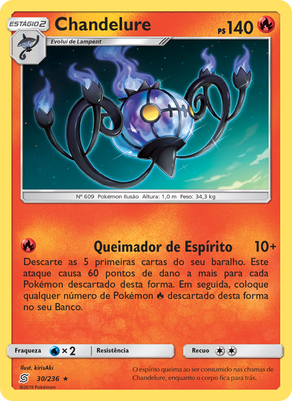 Chandelure 30 — Sintonia Mental  (Portuguese Pokémon TCG card)