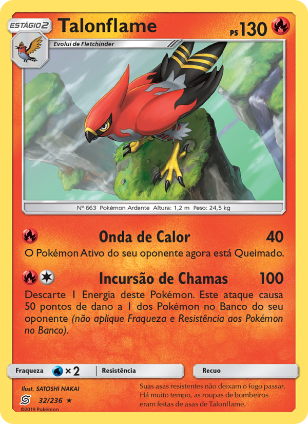 Talonflame 32 — Sintonia Mental  (Portuguese Pokémon TCG card)