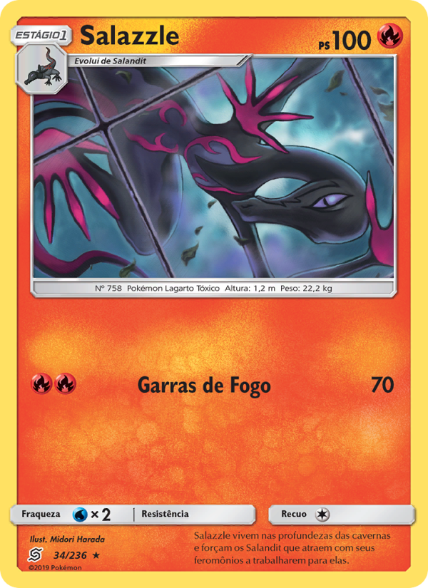 Salazzle 34 — Sintonia Mental  (Portuguese Pokémon TCG card)