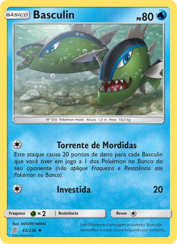 Basculin 43 — Sintonia Mental  (Portuguese Pokémon TCG card)