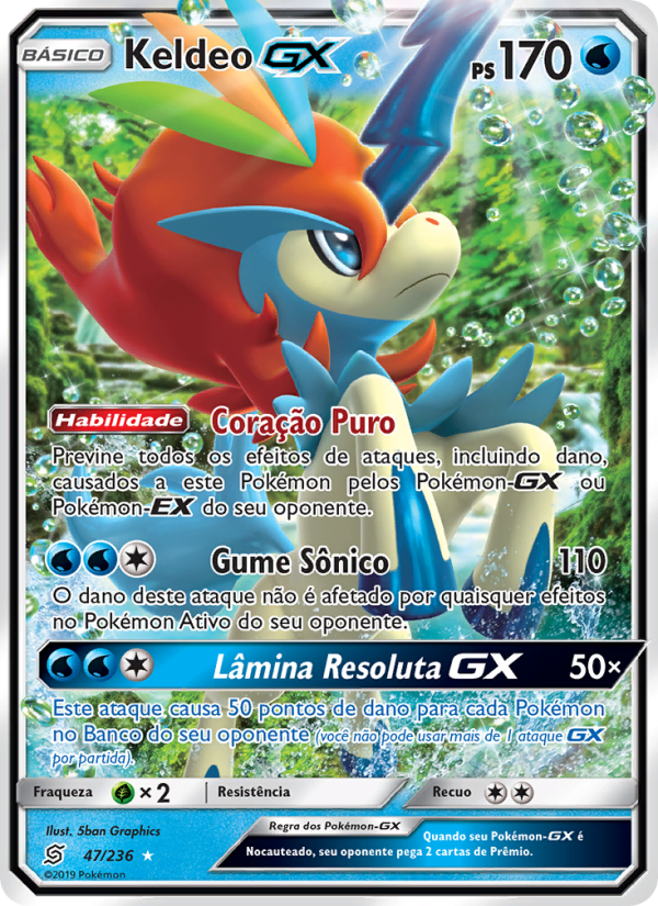 Keldeo GX 47 — Sintonia Mental  (Portuguese Pokémon TCG card)