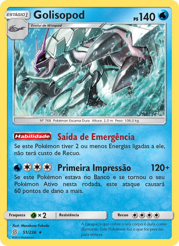 Golisopod 51 — Sintonia Mental  (Portuguese Pokémon TCG card)