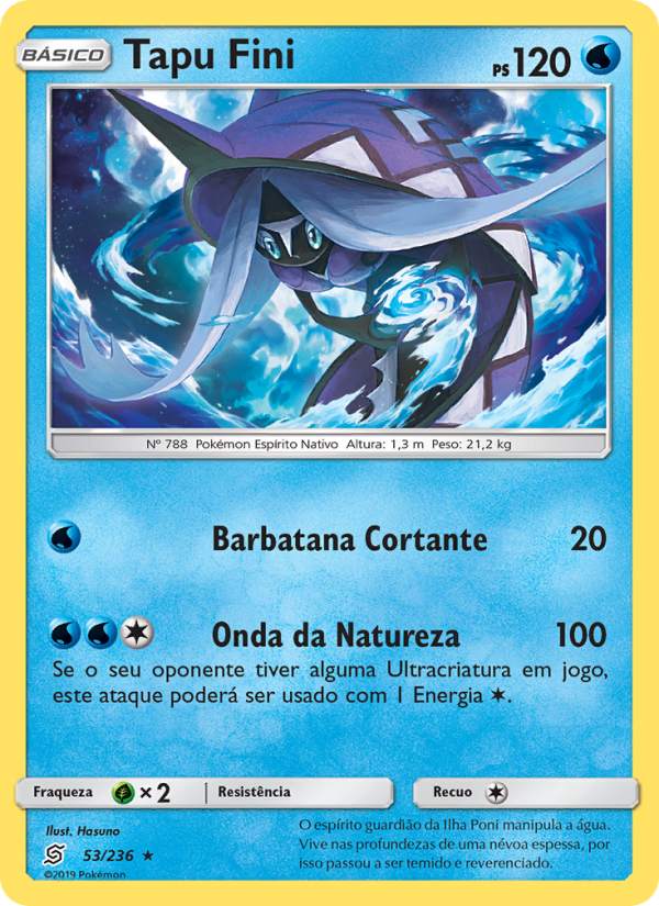 Tapu Fini 53 — Sintonia Mental (Portuguese Pokémon TCG card)