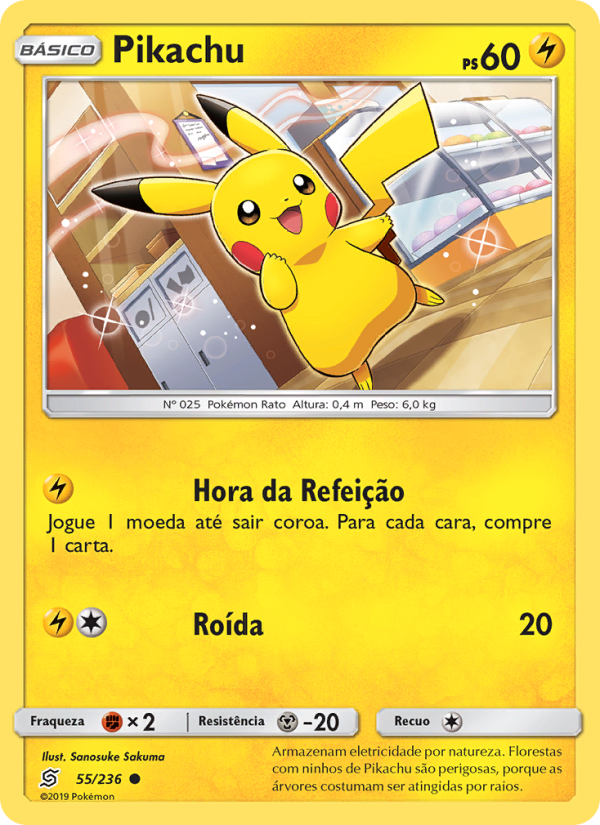 Pikachu 55 — Sintonia Mental (Portuguese Pokémon TCG card)