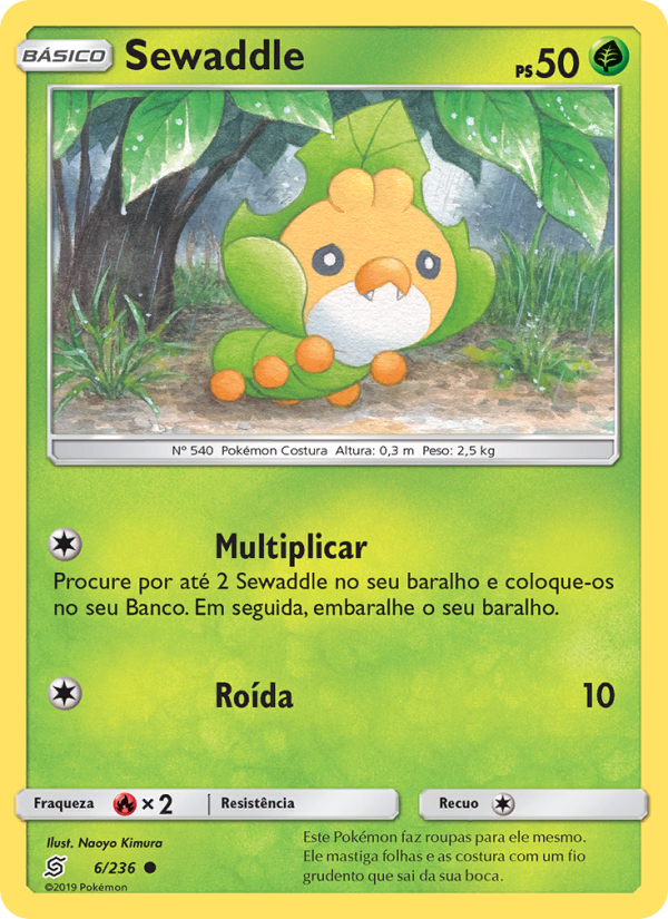 Sewaddle 6 — Sintonia Mental (Portuguese Pokémon TCG card)