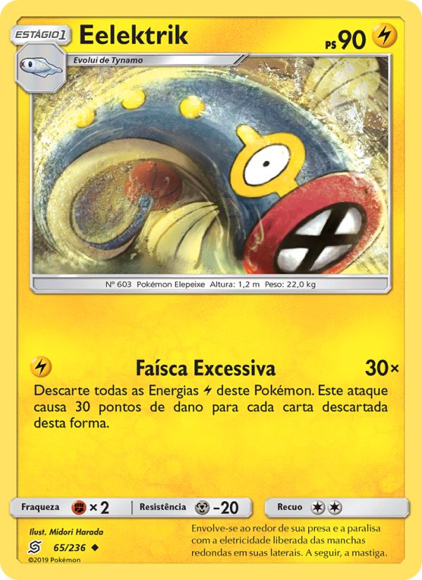 Eelektrik 65 — Sintonia Mental  (Portuguese Pokémon TCG card)
