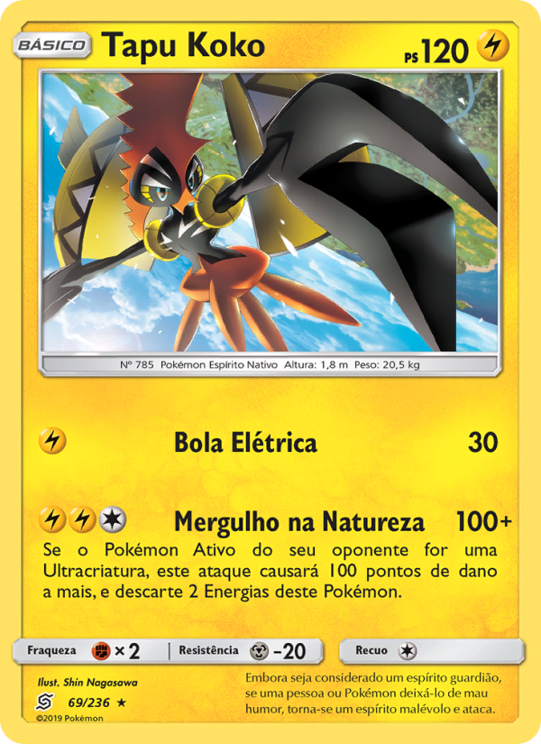 Tapu Koko 69 — Sintonia Mental (Portuguese Pokémon TCG card)