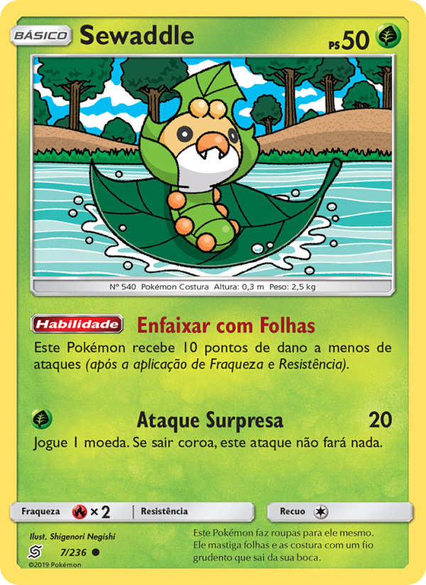Sewaddle 7 — Sintonia Mental  (Portuguese Pokémon TCG card)
