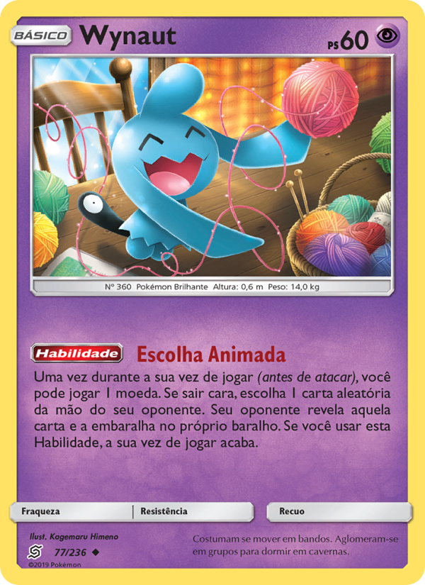 Wynaut 77 — Sintonia Mental  (Portuguese Pokémon TCG card)