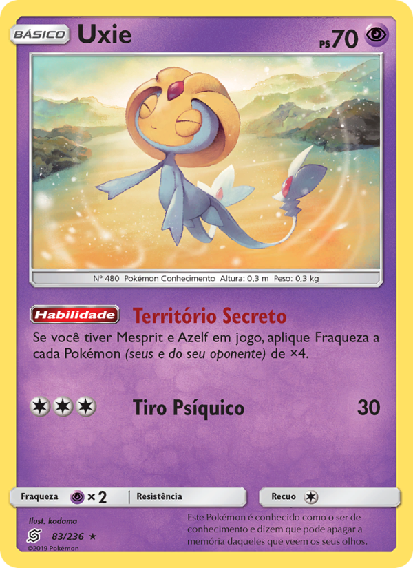 Uxie 83 — Sintonia Mental (Portuguese Pokémon TCG card)