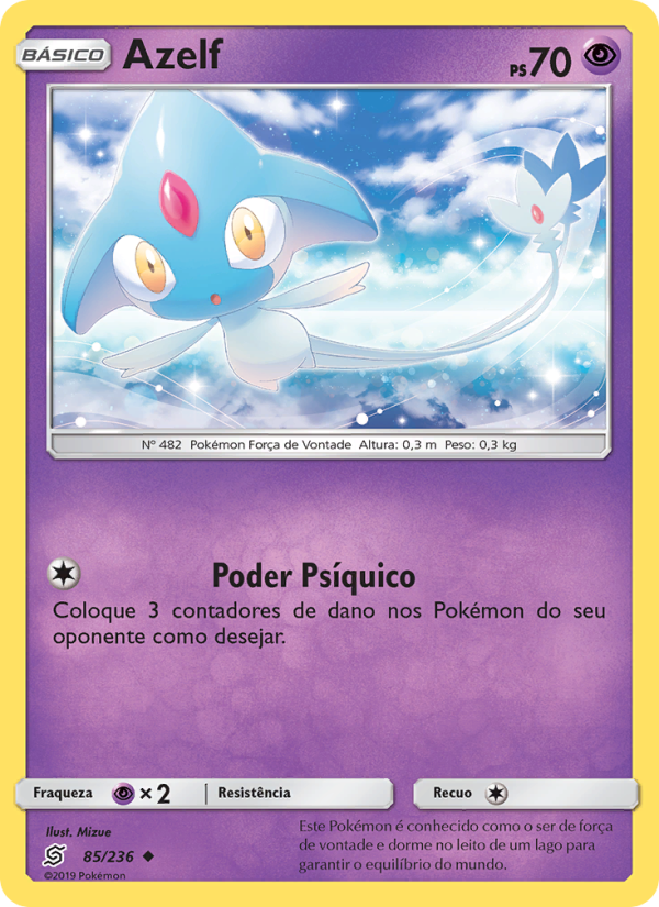 Azelf 85 — Sintonia Mental (Portuguese Pokémon TCG card)