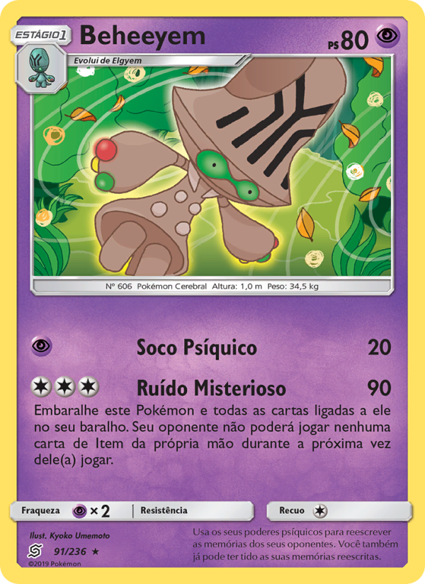 Beheeyem 91 — Sintonia Mental (Portuguese Pokémon TCG card)