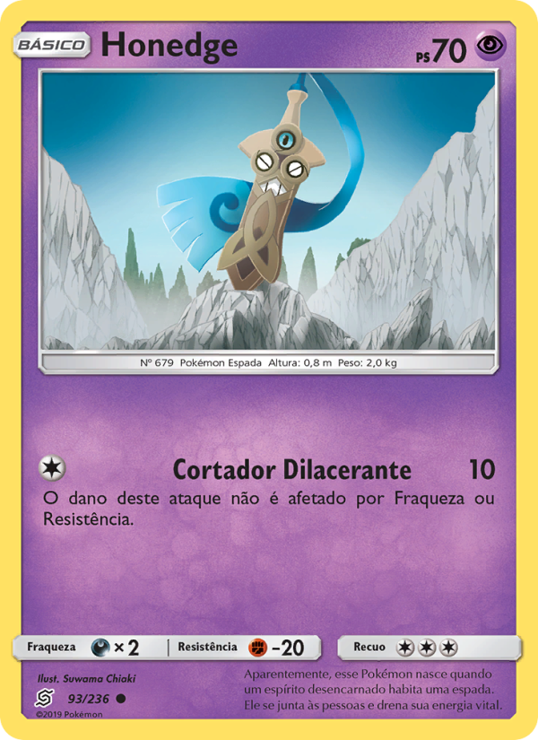 Honedge 93 — Sintonia Mental (Portuguese Pokémon TCG card)