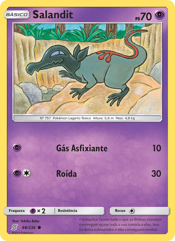 Salandit 98 — Sintonia Mental  (Portuguese Pokémon TCG card)
