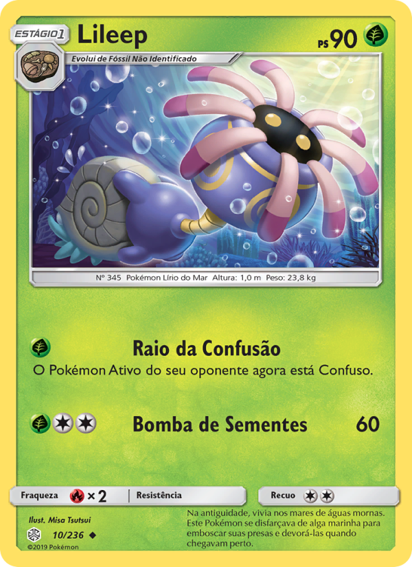 Lileep 10 — Eclipse Cósmico (Portuguese Pokémon TCG card)