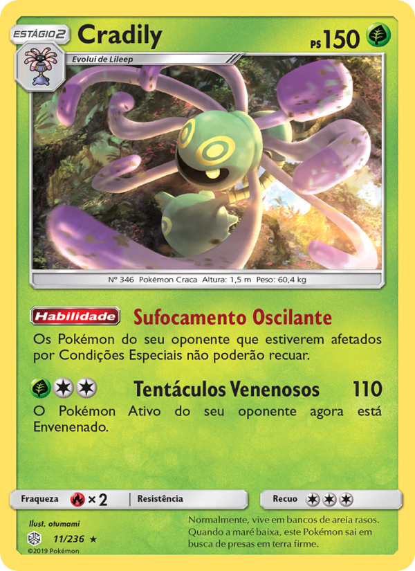 Cradily 11 — Eclipse Cósmico (Portuguese Pokémon TCG card)