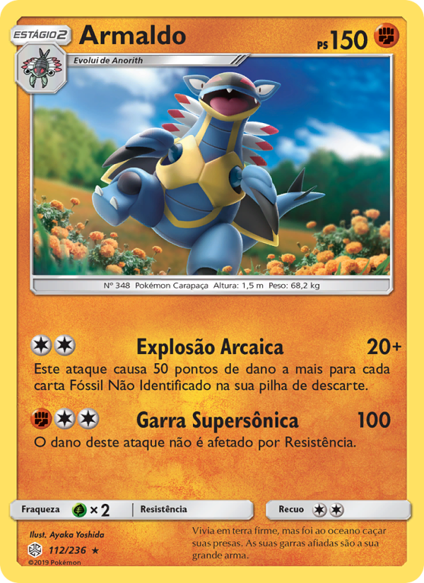 Armaldo 112 — Eclipse Cósmico (Portuguese Pokémon TCG card)