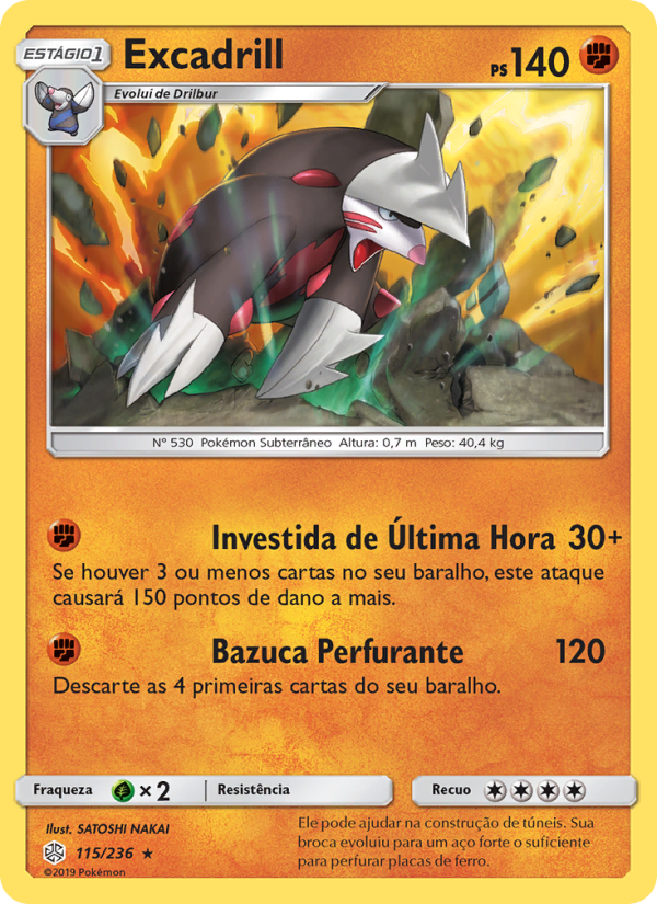Excadrill 115 — Eclipse Cósmico (Portuguese Pokémon TCG card)